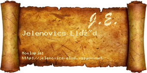 Jelenovics Előd névjegykártya